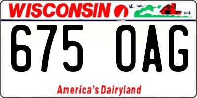 WI license plate 675OAG