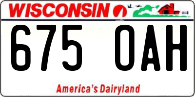 WI license plate 675OAH