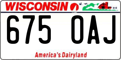 WI license plate 675OAJ