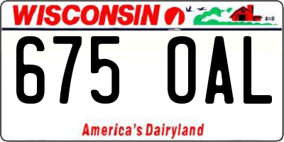 WI license plate 675OAL