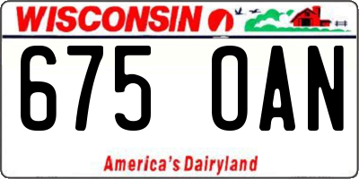 WI license plate 675OAN