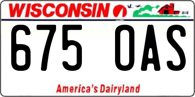 WI license plate 675OAS