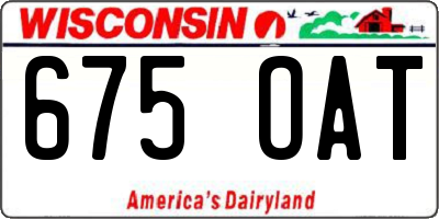 WI license plate 675OAT
