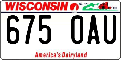WI license plate 675OAU