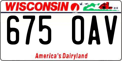 WI license plate 675OAV