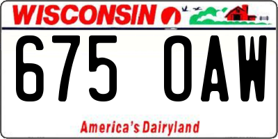 WI license plate 675OAW