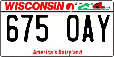 WI license plate 675OAY
