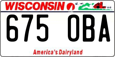 WI license plate 675OBA