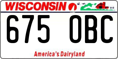WI license plate 675OBC