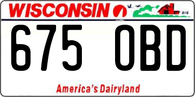 WI license plate 675OBD