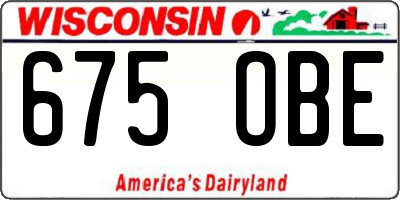 WI license plate 675OBE