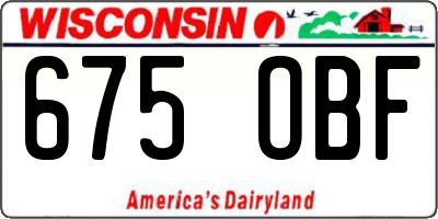 WI license plate 675OBF
