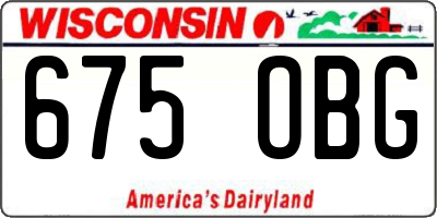 WI license plate 675OBG