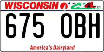 WI license plate 675OBH