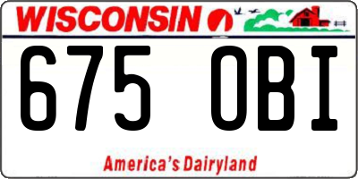 WI license plate 675OBI