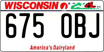WI license plate 675OBJ