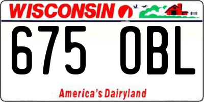 WI license plate 675OBL