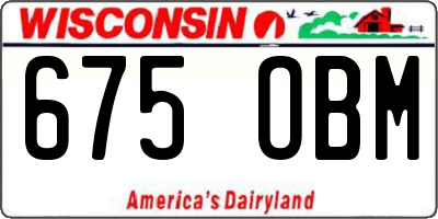 WI license plate 675OBM