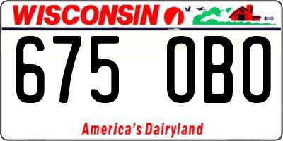 WI license plate 675OBO
