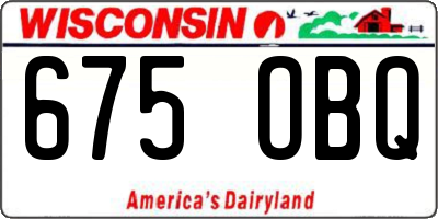 WI license plate 675OBQ