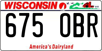 WI license plate 675OBR