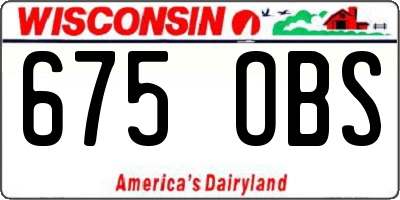 WI license plate 675OBS