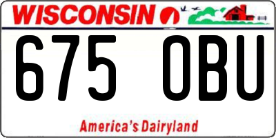 WI license plate 675OBU
