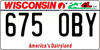 WI license plate 675OBY
