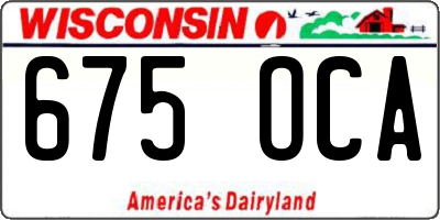 WI license plate 675OCA