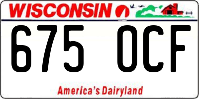 WI license plate 675OCF