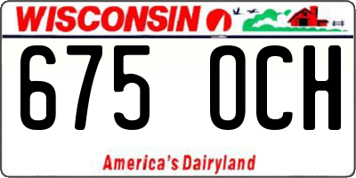 WI license plate 675OCH