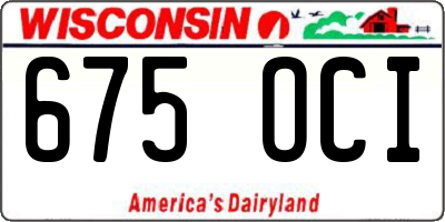WI license plate 675OCI