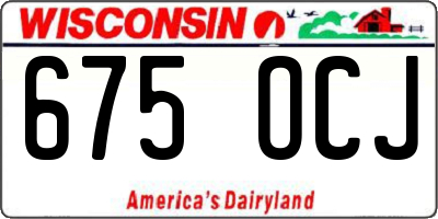 WI license plate 675OCJ