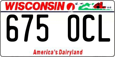 WI license plate 675OCL