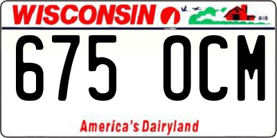 WI license plate 675OCM