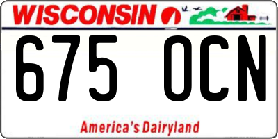 WI license plate 675OCN