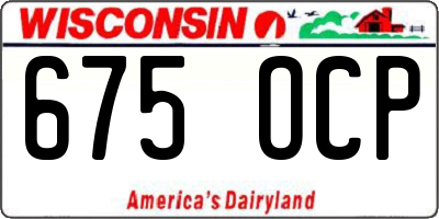 WI license plate 675OCP