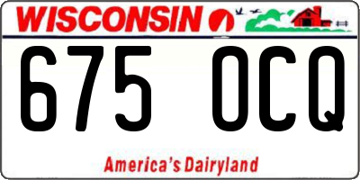 WI license plate 675OCQ