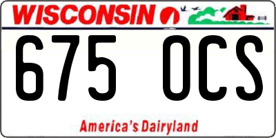 WI license plate 675OCS