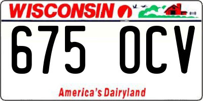 WI license plate 675OCV