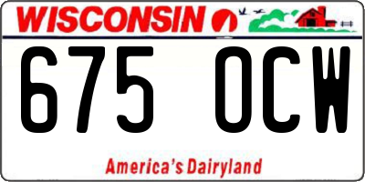 WI license plate 675OCW