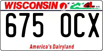 WI license plate 675OCX