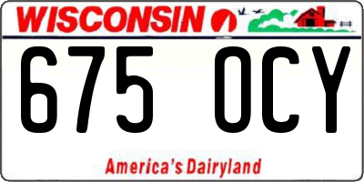 WI license plate 675OCY