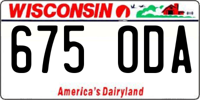 WI license plate 675ODA