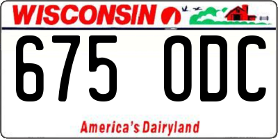 WI license plate 675ODC
