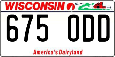 WI license plate 675ODD