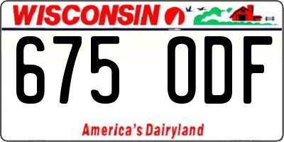 WI license plate 675ODF