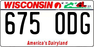 WI license plate 675ODG