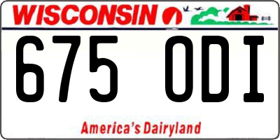 WI license plate 675ODI