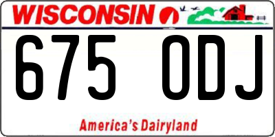 WI license plate 675ODJ
